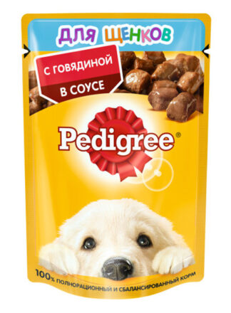 Pedigree (для щенков, говядина) в соусе 85г