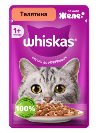 Whiskas жидкие 75г (Желе, Телятина)