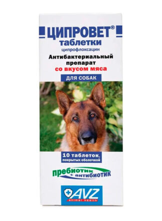 Антибактериальный препарат для собак-Ципровет (таблетки)