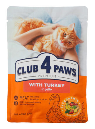 Club 4 PAWS (ВЗРОСЛЫЕ, ИНДЕЙКА) желе 85г